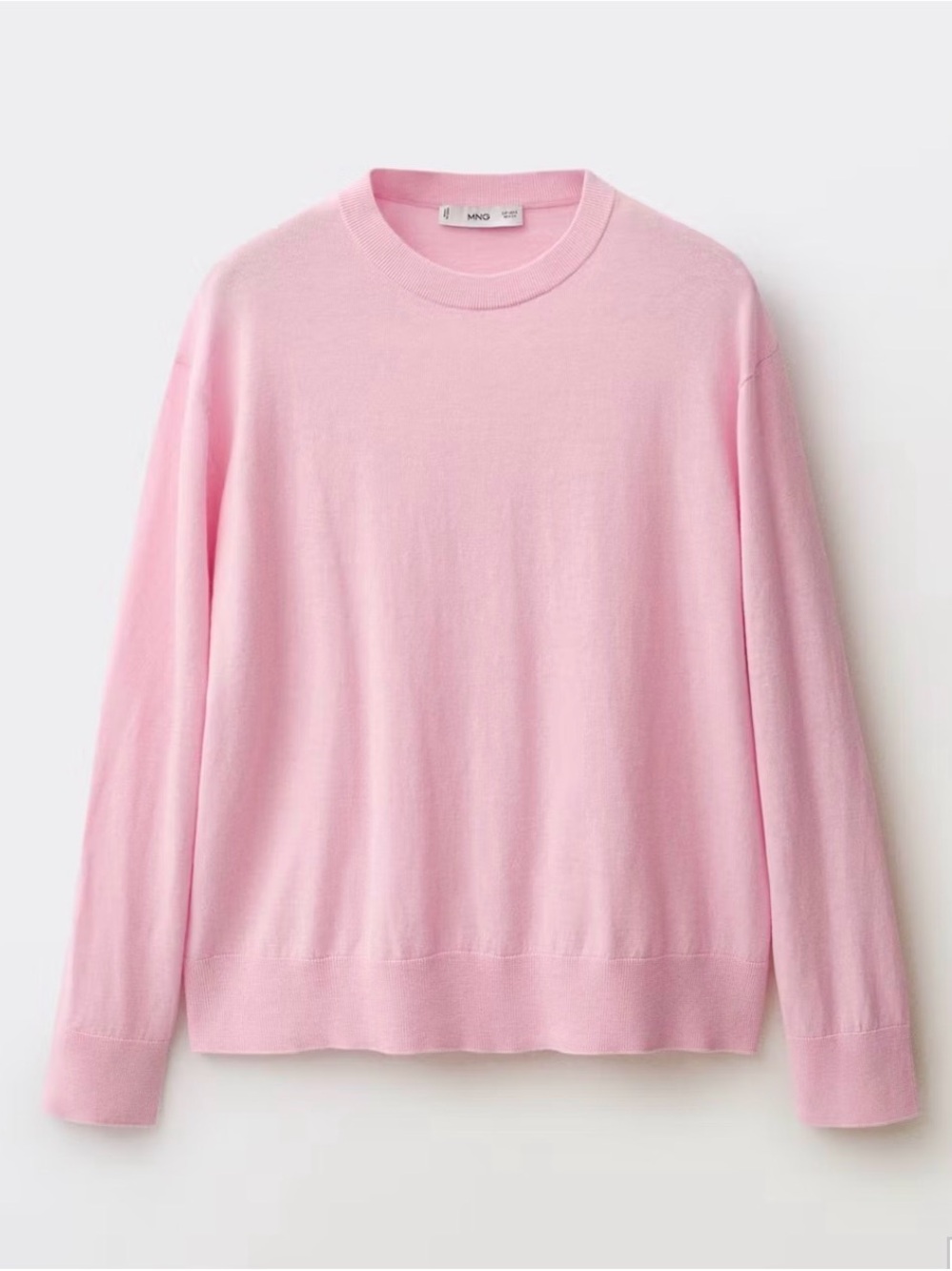 Mango Light Pink Crewneck Sweater wool blend